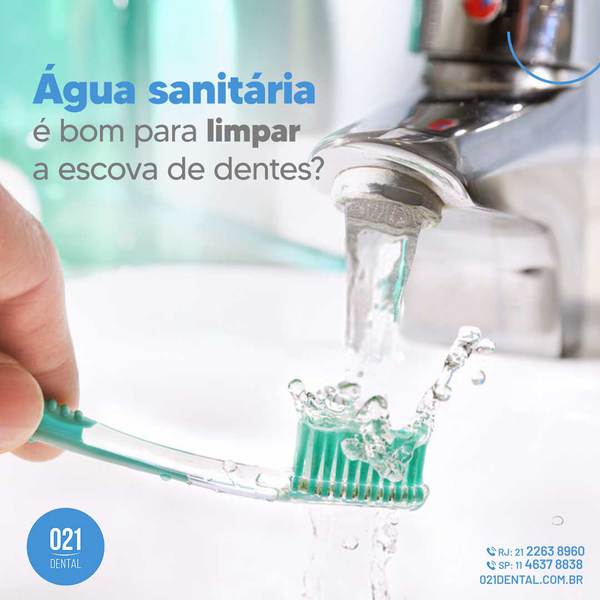 Água sanitária é bom para limpar a escova de dentes